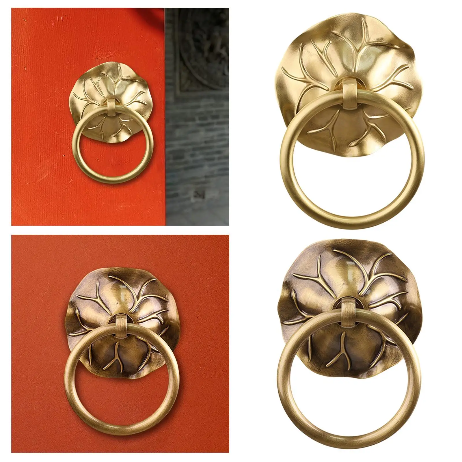 

Door Handle Gate Handle Brass Heavy Duty,Replacement Decoration Door Knocker,Door Pull for Farmhouse Garage Barn Shed Lawn