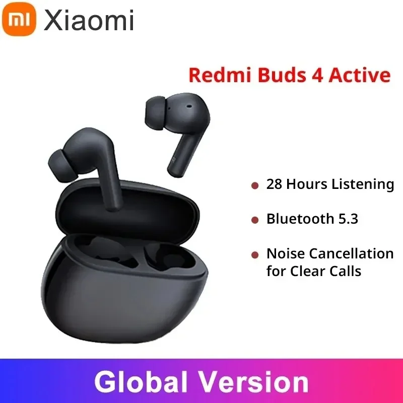 Оригинальные наушники Xiaomi Redmi Buds 4 TWS с активным шумоподавлением, Bluetooth 5,3, микрофоном, беспроводные Игровые наушники 46dB, Спортивная гарнитура