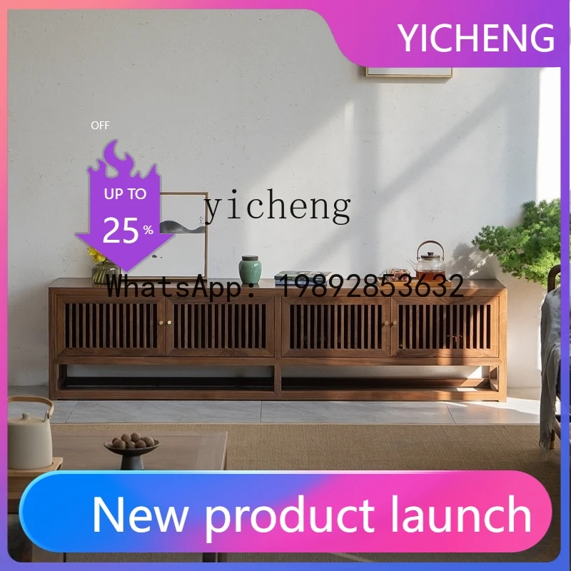 

X4 новый китайский стиль черный орех твердая древесина ТВ шкаф для хранения комбинированная мебель для гостиной