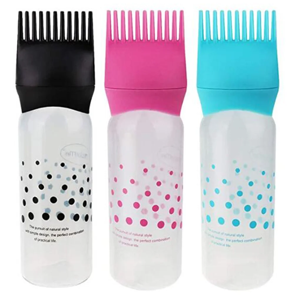 

3Pcs Shampoo Bottle Hair Coloring Container with Comb Stable Plastic Material for Hair Washing Dyeing Conditioning in
