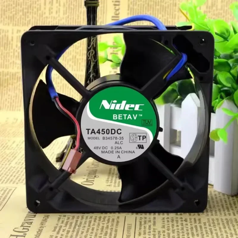 

New Cooler Fan For Nidec TA450DC B34578-35 48V 0.25A 12038 12CM Refrigeration Cooling Fan 120*120*38mm