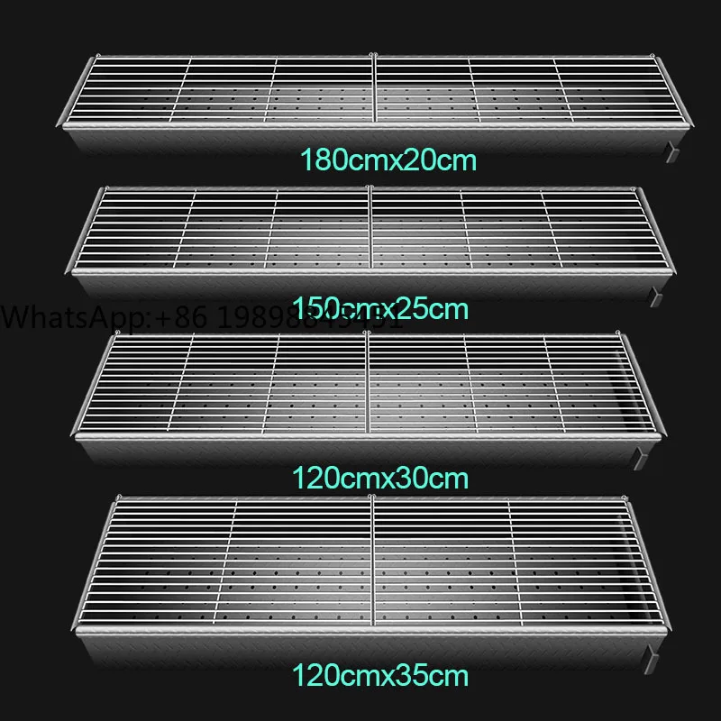 

Professional Commercial Charcoal Barbecue Grill Iron 180x30cm Easily Assembled & Cleaned for Restaurant BBQ Use