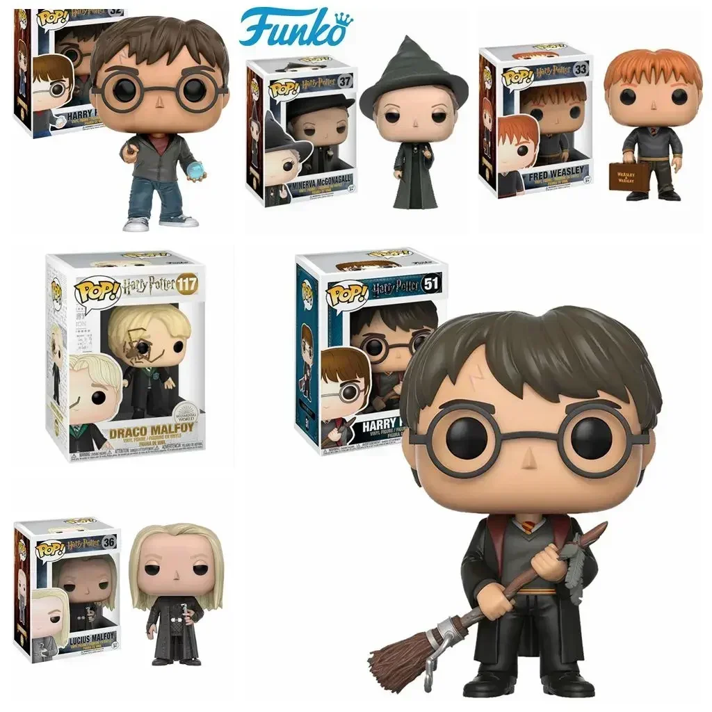 Funko POP Wizarding World Vinyl Figures MINERVA 37# DRACO MALFOY 117# LUCIUS MALFOY 36# FRED WEASLEY 33# PVC Dolls Model Toys