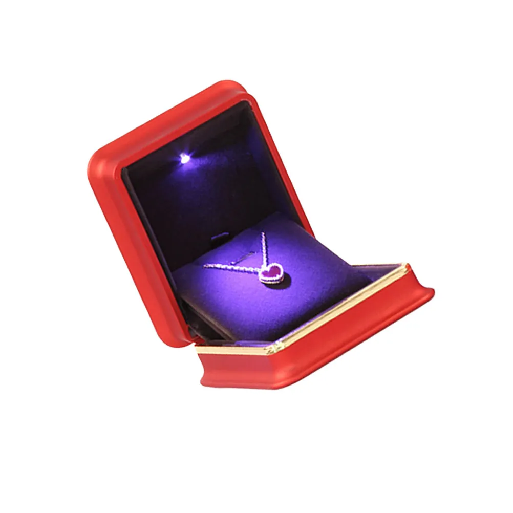

Jewelry Box Red LED Storage Case Durable Organizer Display Perfect for Wedding Birthday Christmas Gift Jewelry Storage Case
