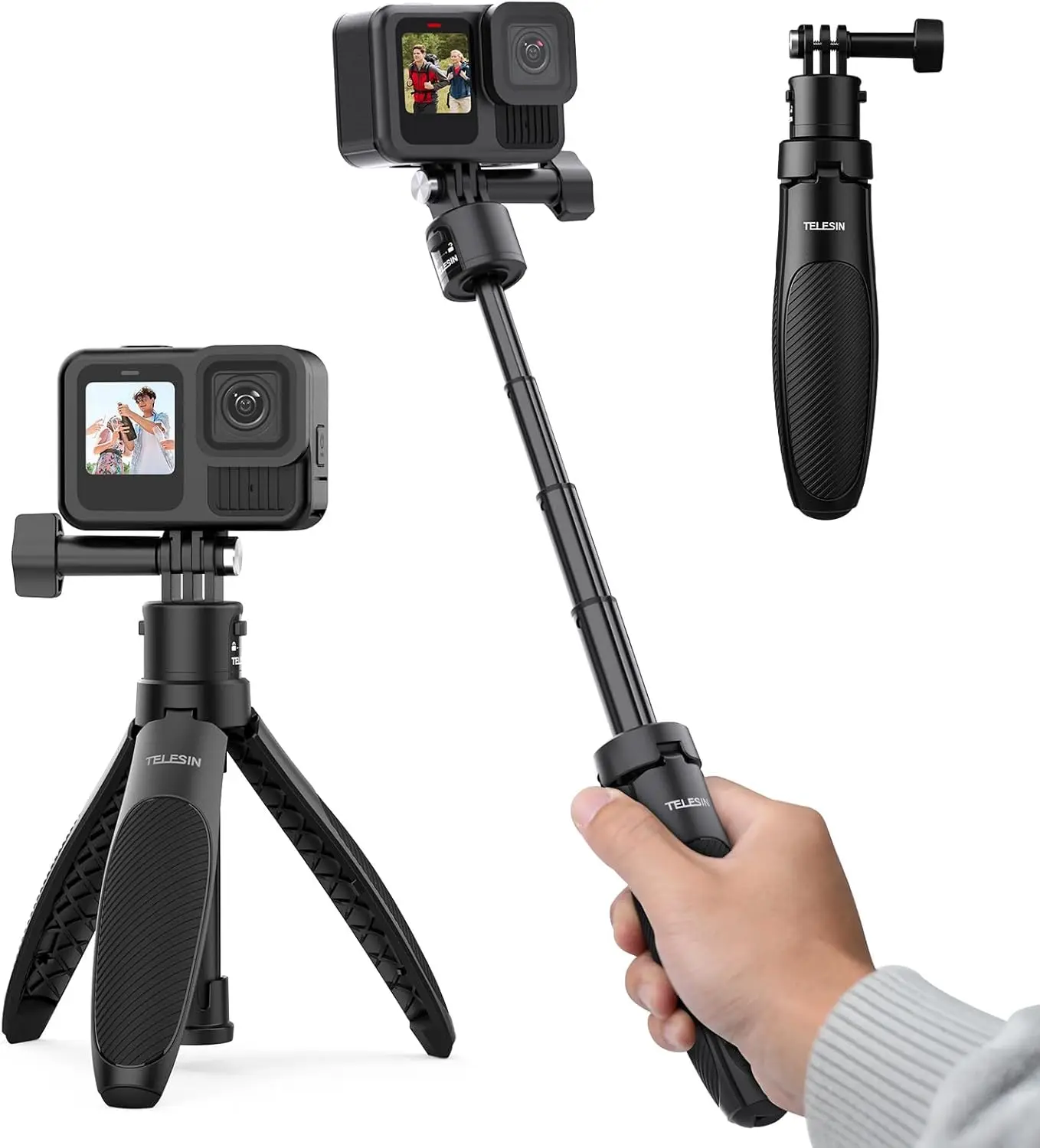 trepied-perche-a-selfie-telesin-40-cm-poignee-monopode-portable-a-degagement-rapide-pour-gopro-13-12-11-insta360-x5-dji-osmo-action-6-5