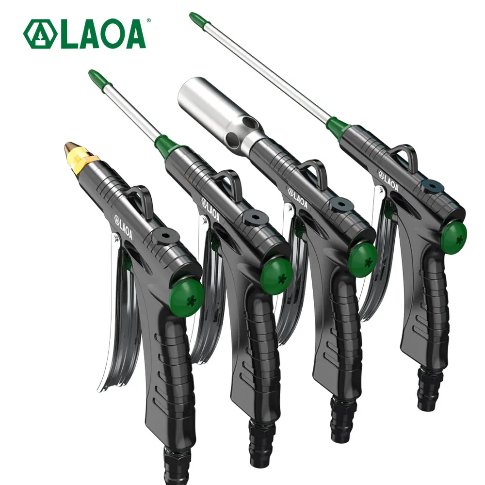 LAOA Aluminum Alloy Pneumatic Blow Gun High Pressure Dust Blower Nozzle Cleaning Tool for Compressor Portable Cleaning Supplies