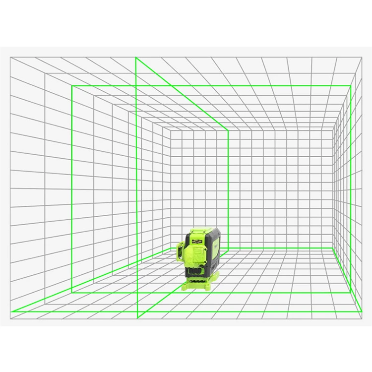 903DG 12 Lines 3D Cross Line Green Beam Laser Level With Remote Control&Li-ion Battery For Tiles Floor Laser Level