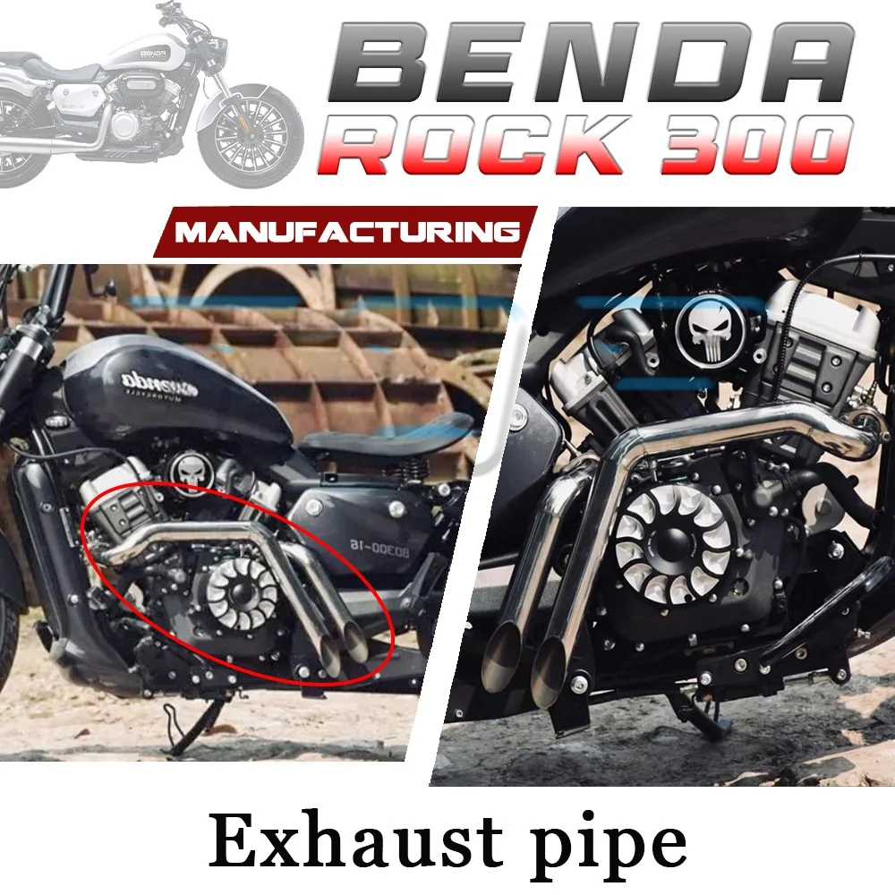 

Выхлопная труба Sweep BENDA ROCK 250/300: глубокий и резонирующий звук, двойной выхлоп с правой стороны.
