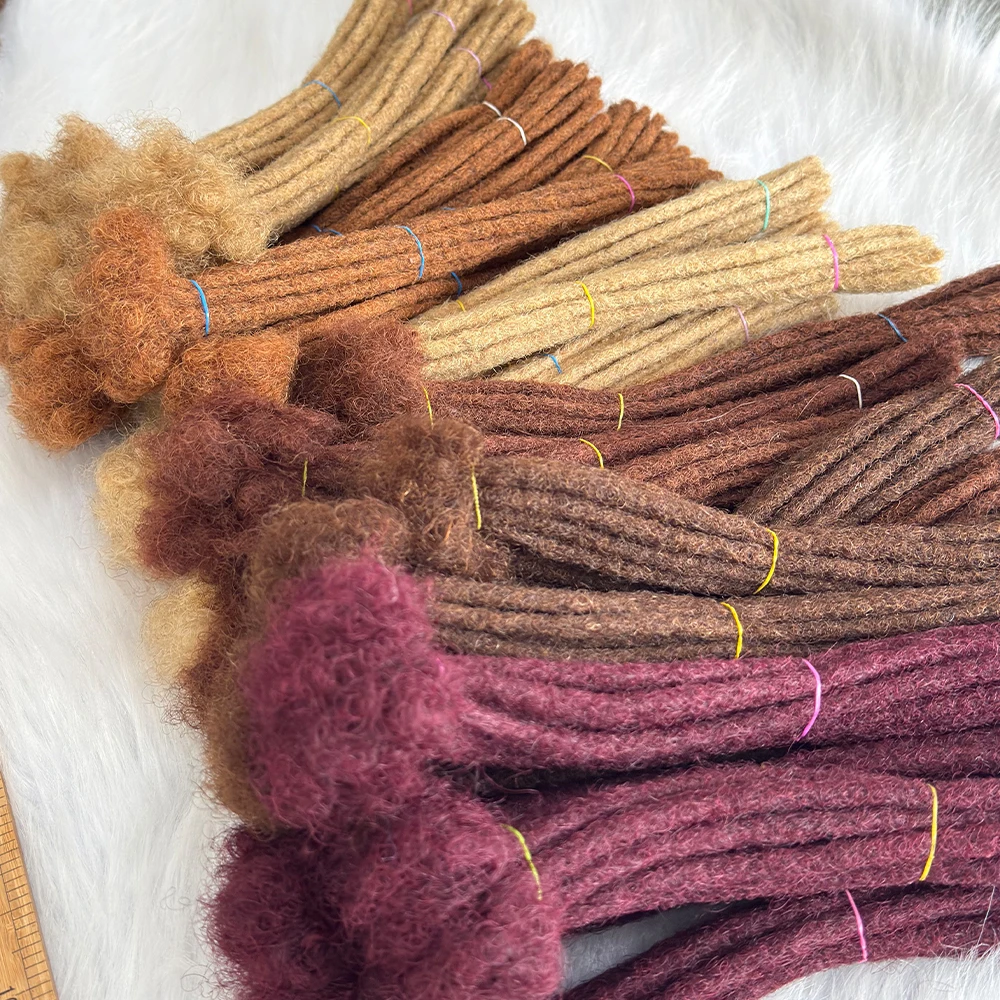Extensões de Dreadlocks de Cabelo Humano Colorido, Extensões de Locs de 10 Polegadas Feitas à Mão para Mulheres, Homens e Crianças