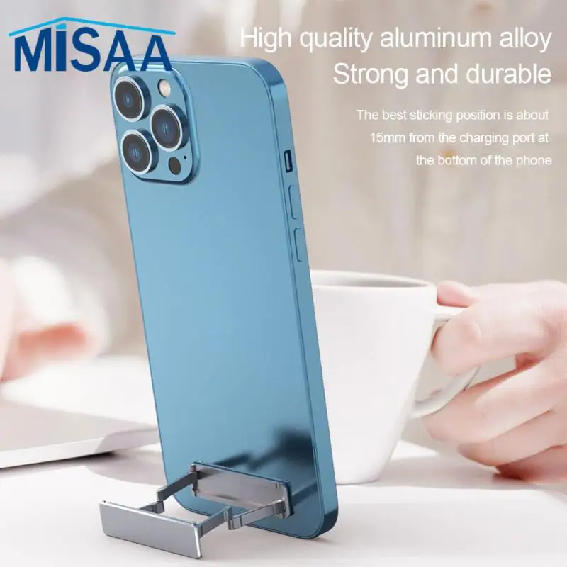 Phone Holder Aluminum Alloy Mini Portable Universal Mobile Phone Accessories Lazy Bracket Folding L-shape Phone Stand