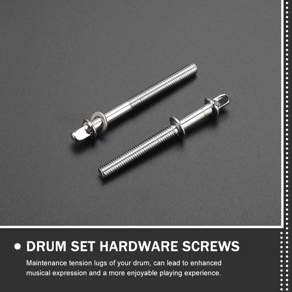 

6pcs Snare Tension Lug Screws 50mm Durable Snare Drum Tension Lug Screws Repair Kit Hardware Upgrade for Bass Jazz Drum Set