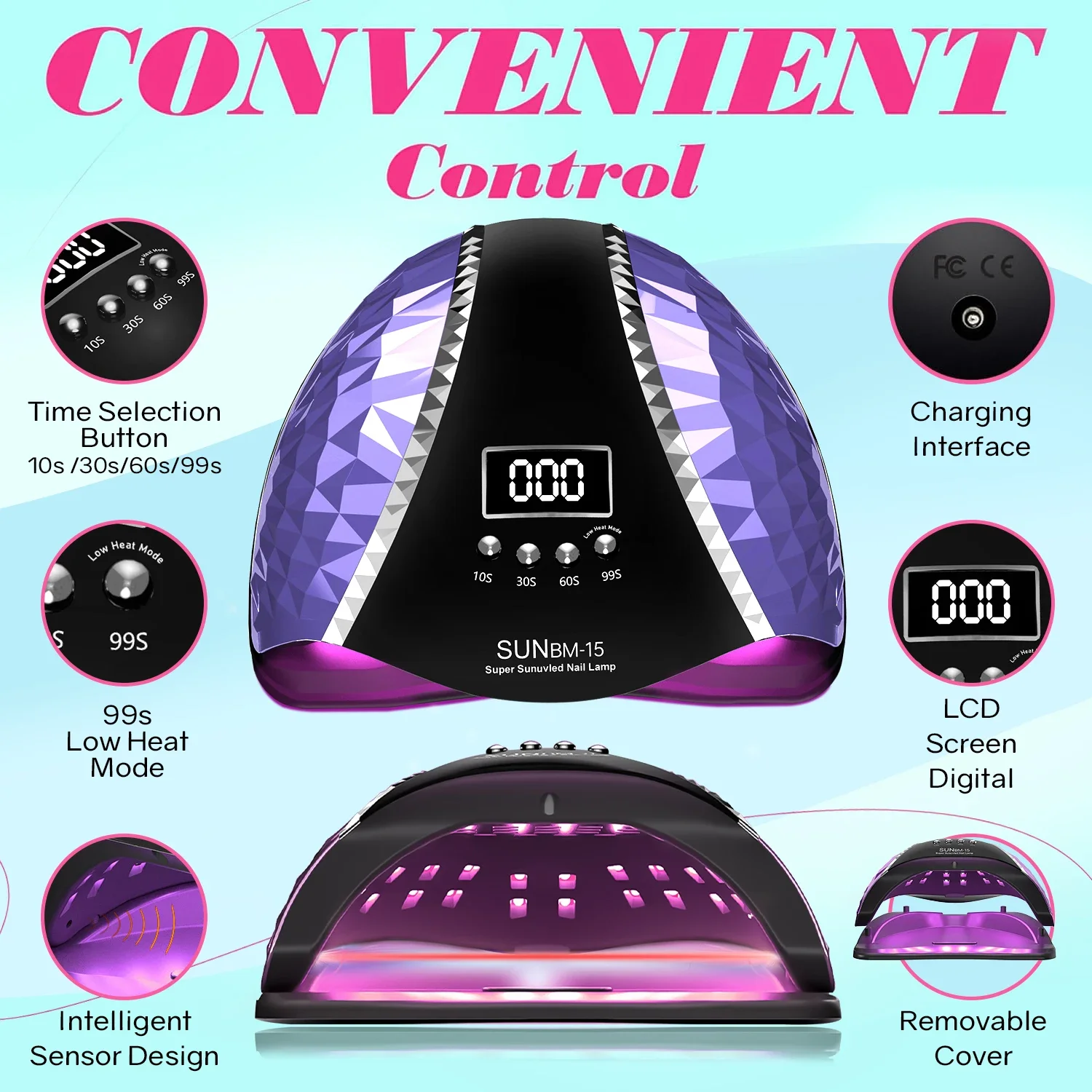 DianaBeauty UV LED-nagellamp 66 LED's 280 W nageldroger voor gellak uitharding met automatische sensor 4 timerinstellingen Nail Art Tools