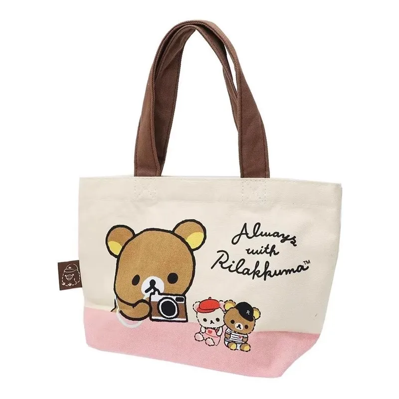 New Cute Rilakkuma Kids Small Canvas Handbags Woman Lunch Bags For Children