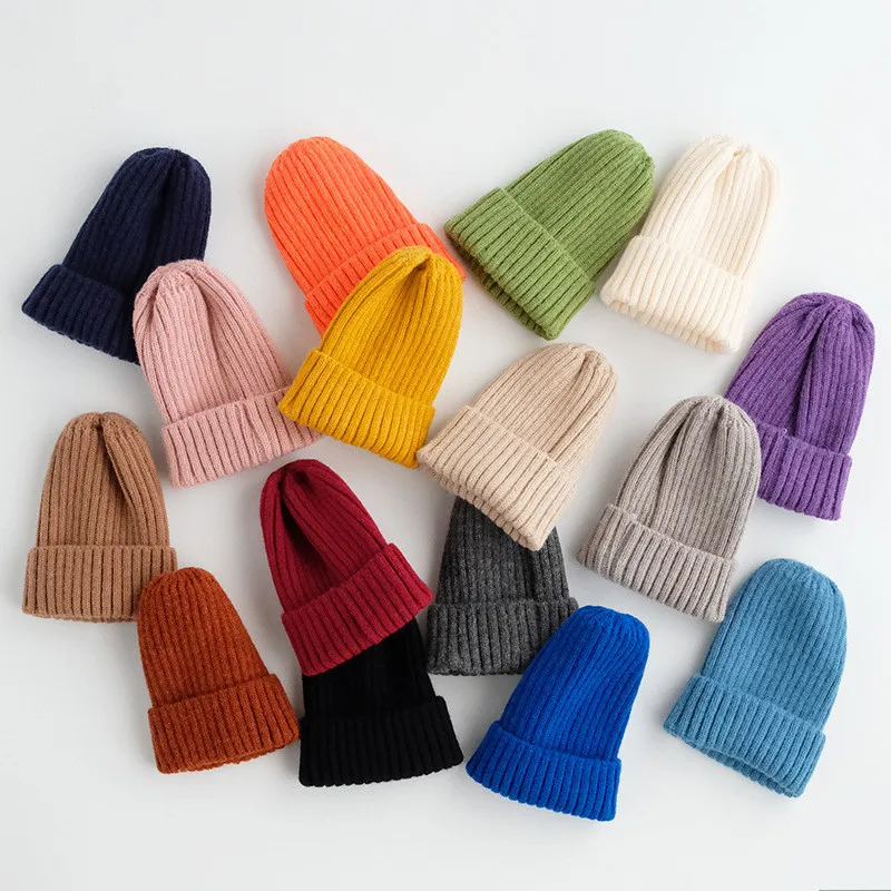 21 Colors Autumn Winter Crochet Baby Hat Girls Boys Cap Kids Beanie Infant Hat Parent-Child Knitted Hat Men Women Wool Cap