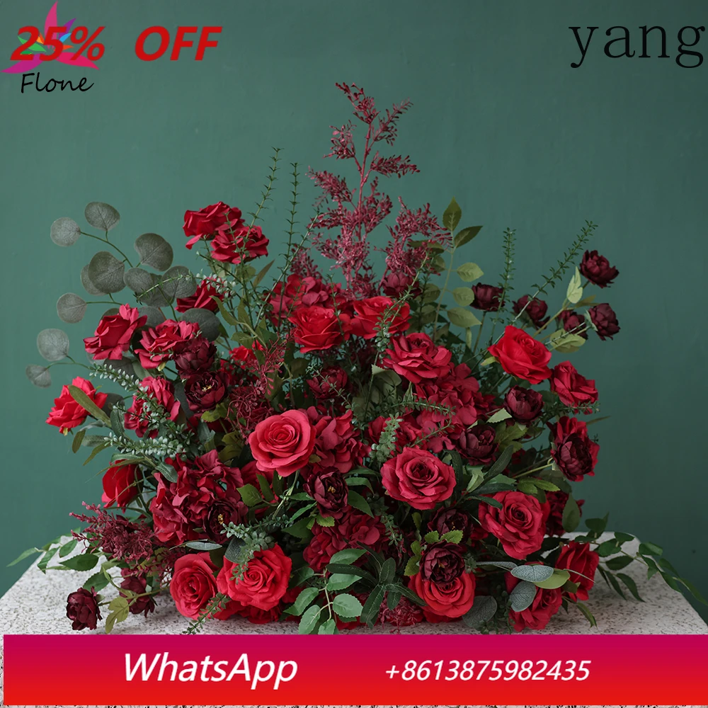 

Dark Red Artificial Flowers Arrangement Home Party Event Decoration Table Centerpieces Sztuczne Kwiaty Deco Arche Mariage FL2613