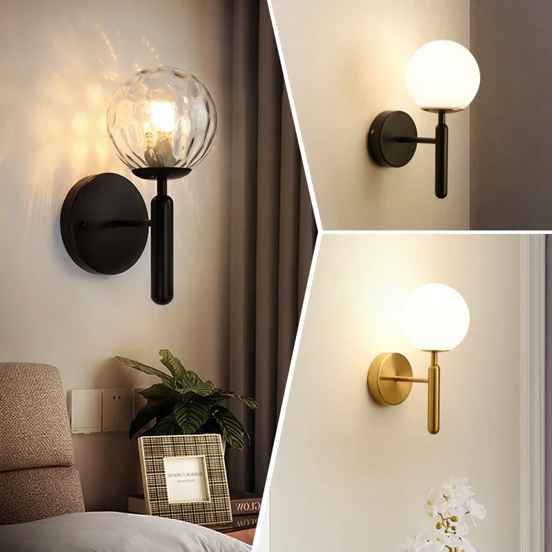Modern Bedroom Bedside Iron LED Sconce Lamp For Living Room Background Corridor Decor Lighting