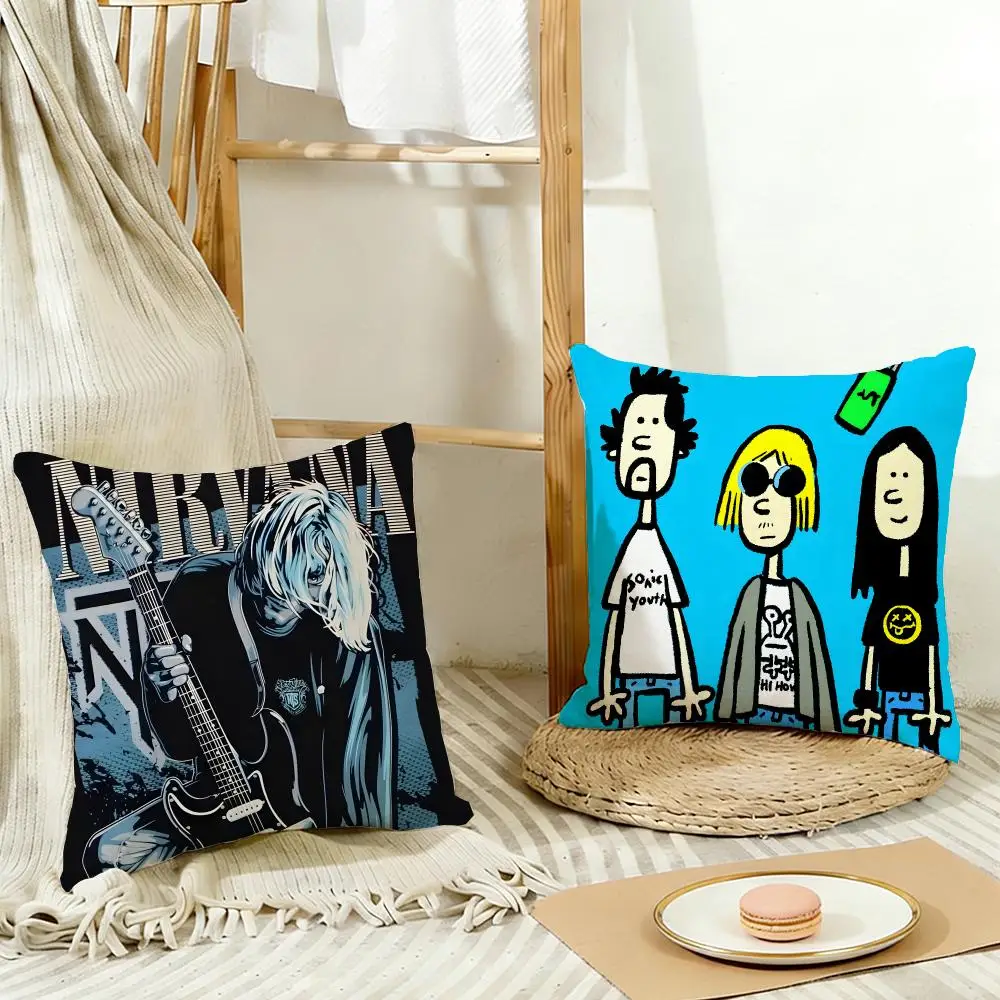 Grunge Retro Iconic Nirvana Cushion Cover Cozy Pillowcase Holiday House Interior Sofa Bedroom Accessories