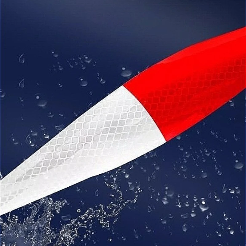 Red and White Warning Tape Truck Reflective Stickers Reflective Tape Car Sticker Safety Warning Label Tape Security Protection