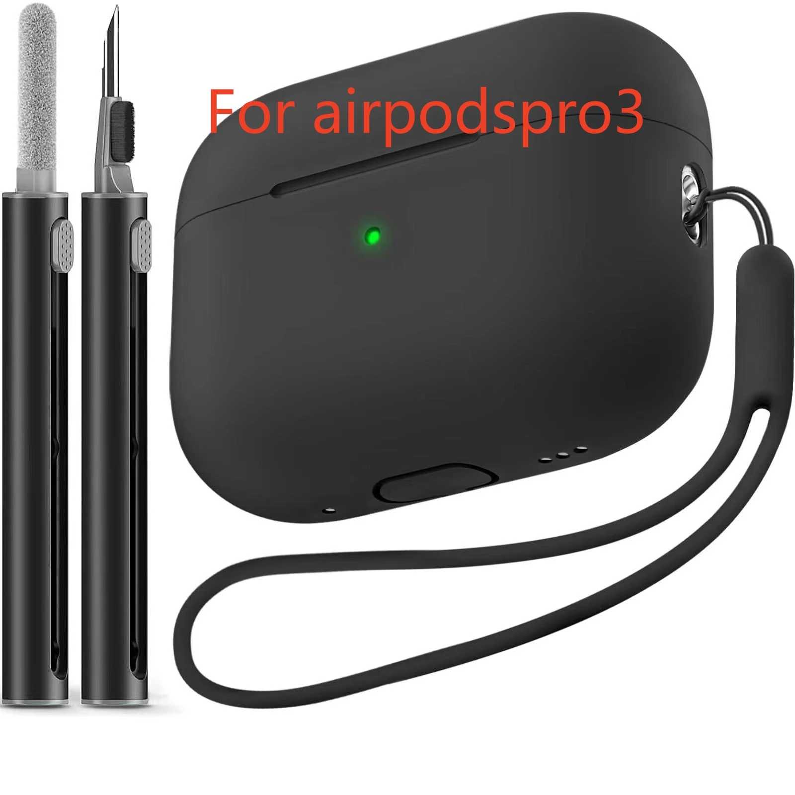 For Airpods Pro 3 Generation Cover (2025) Slim Silicone Case Full Protector Cover with Wrist Lanyard for Cute AirPods Pro 3 Case