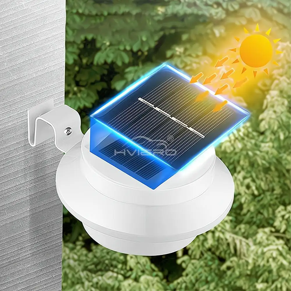 Solar Outdoor Night Light 3LED Corridor Garden Courtyard Waterproof House Fence Villa Street Eave Lawn Park Decoration Wall Lamp