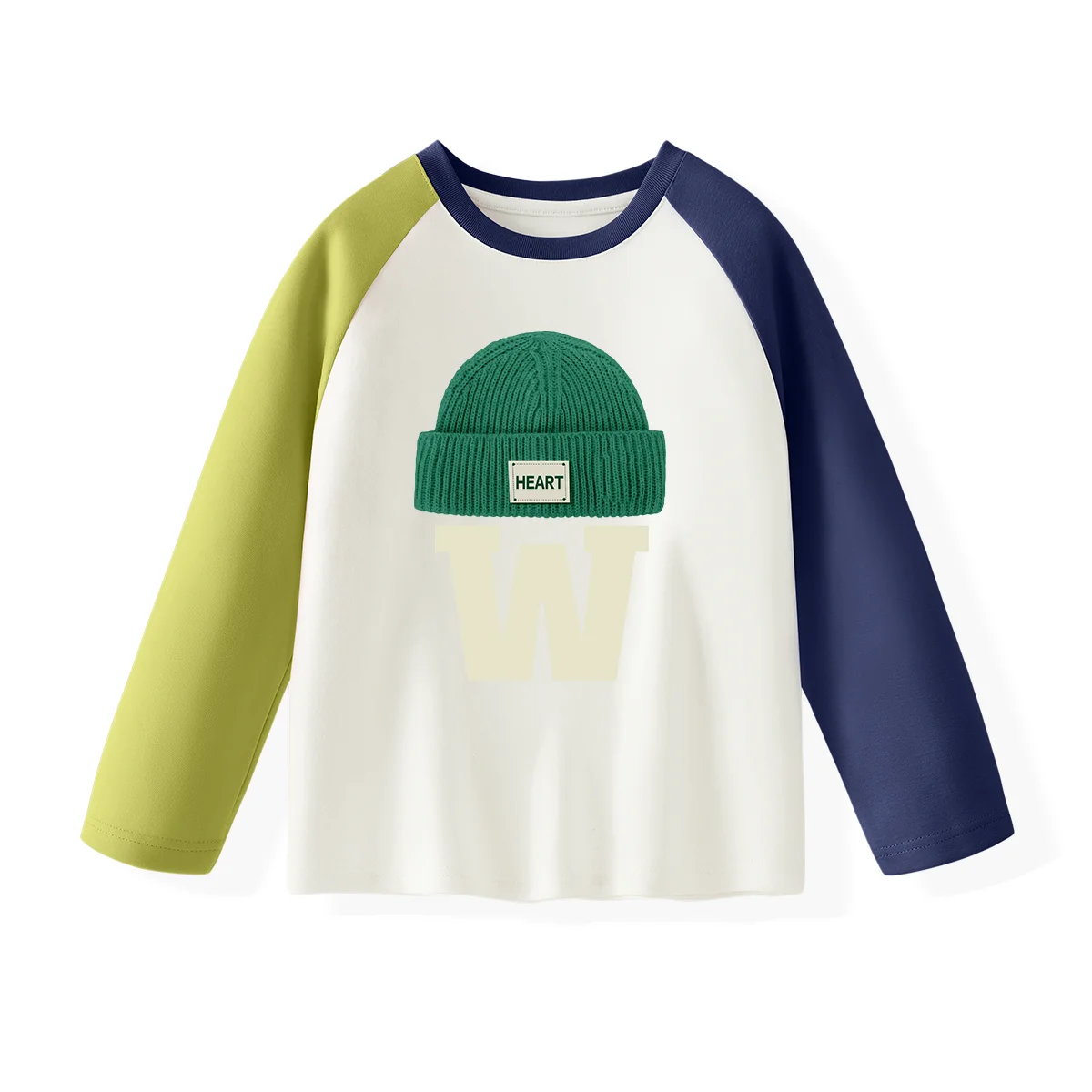 

Children's AB two-color long-sleeved T-shirt boys and girls Vintage hat autumn and winter T-shirt