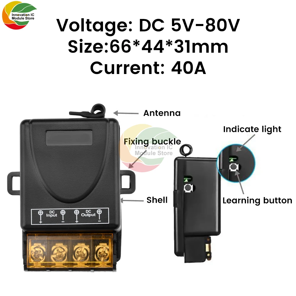 Interruttore di controllo remoto Wireless 433Mhz ricevitore RF ad alta potenza a lunga distanza 40A