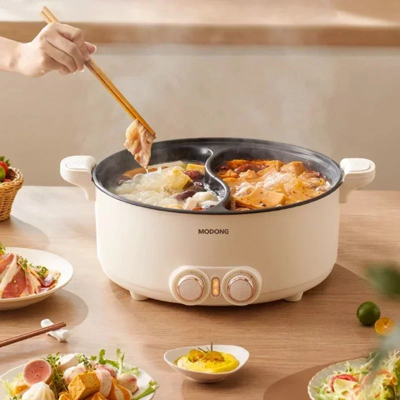 8L 2000W Electric Hotpot Multi-functional Cooking Pot Non-stick Household Mandarin Duck Electric Hot Pot Multi Cooker 220v