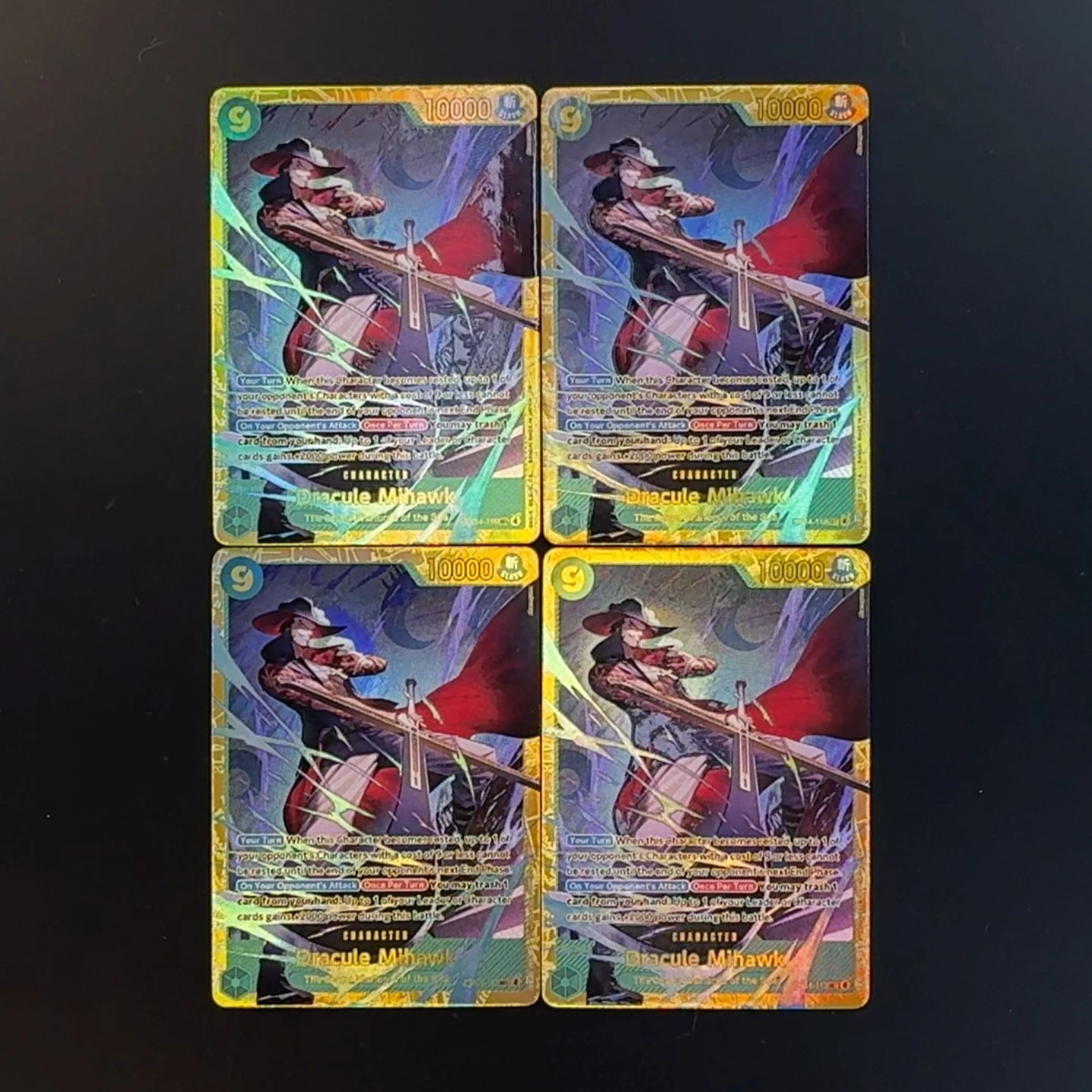 

Коллекционная карта One Piece TCG OPCG на английском языке OP14-119 Dracule Mihawk Secret SEC, 9-й уровень, текстурированная фольгированная карта Михоука, аниме-карты