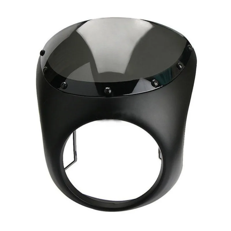 Bright black retro motorcycle modified hood diversion large lampshade