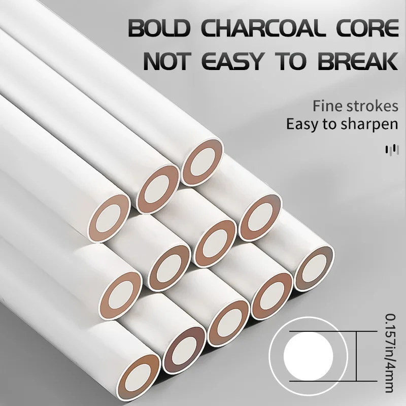12pcs Marie\'s White Charcoal Pencils Set,Sketch Highlight Pencils,for Sketching,Shading,Blending,Supplies for Beginners,Artists
