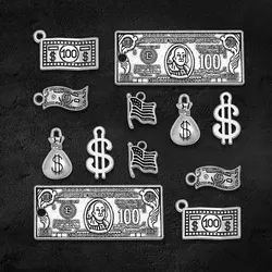 10-50pcs/lots Antique Dollar Money Bag Flag Charms 7.4 USA Pendants For Diy Earring Jewelry Making Findings Supplies Accessories