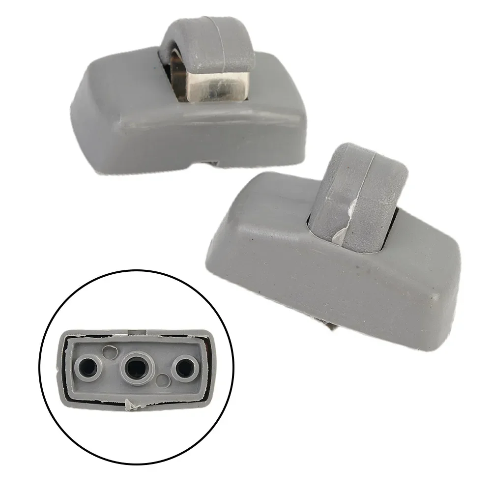 2Pcs Car Sun Visor Clip Gray Interior Hanger Hook Clip Bracket ForAudi A1 For A3 S3 A4 S4 Allroad A5 S5 Q3 Q5 8U0857562A Grey