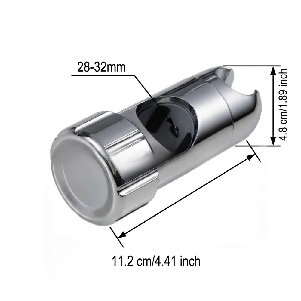 ABS Adjustable Shower Bracket for Round Slide Bars 28-32mm Outer Diameter 360 Degree Swivel Mount Bathroom Use