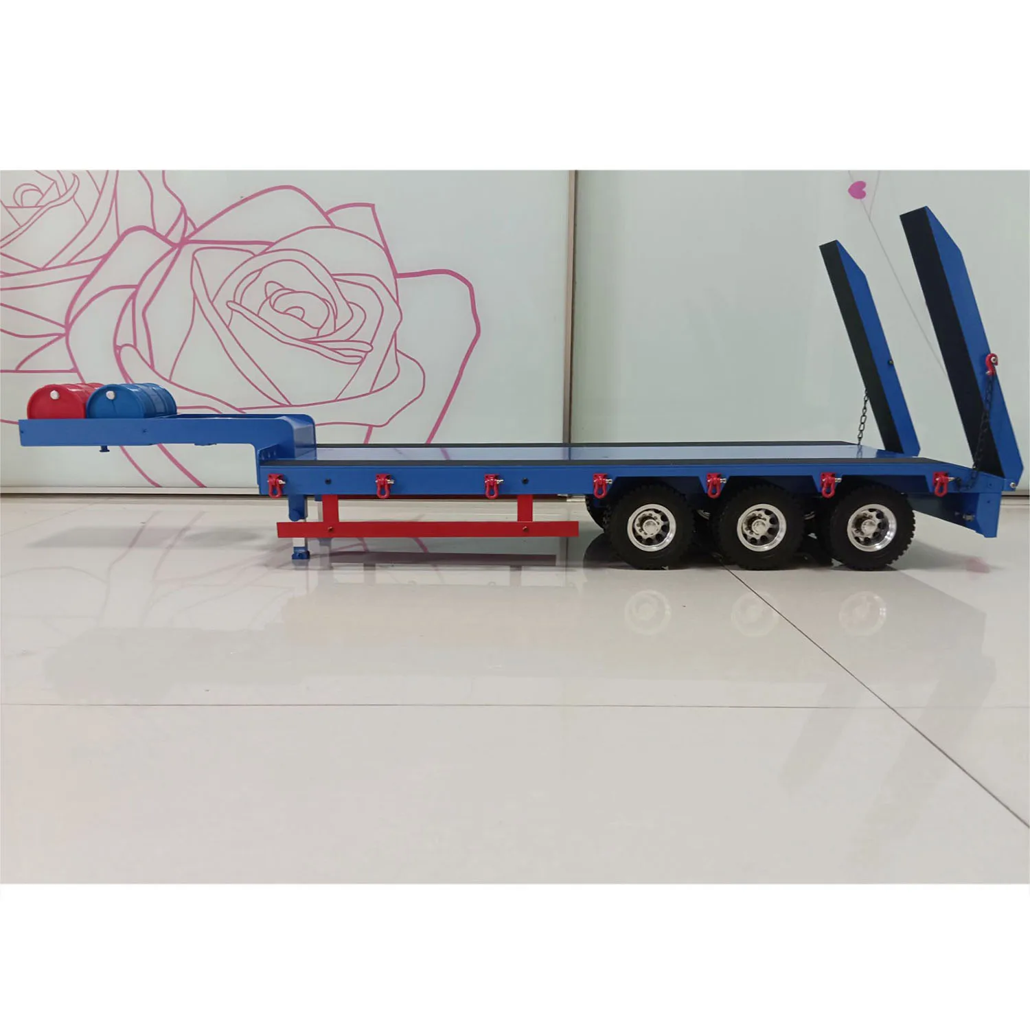 1/14 RC Metallo 3 Assi Rimorchio Semi-rimorchio Dipinto Modello Assemblato per Il Controllo Remoto Trattore Camion Auto Veicolo RC Giocattoli TH23234