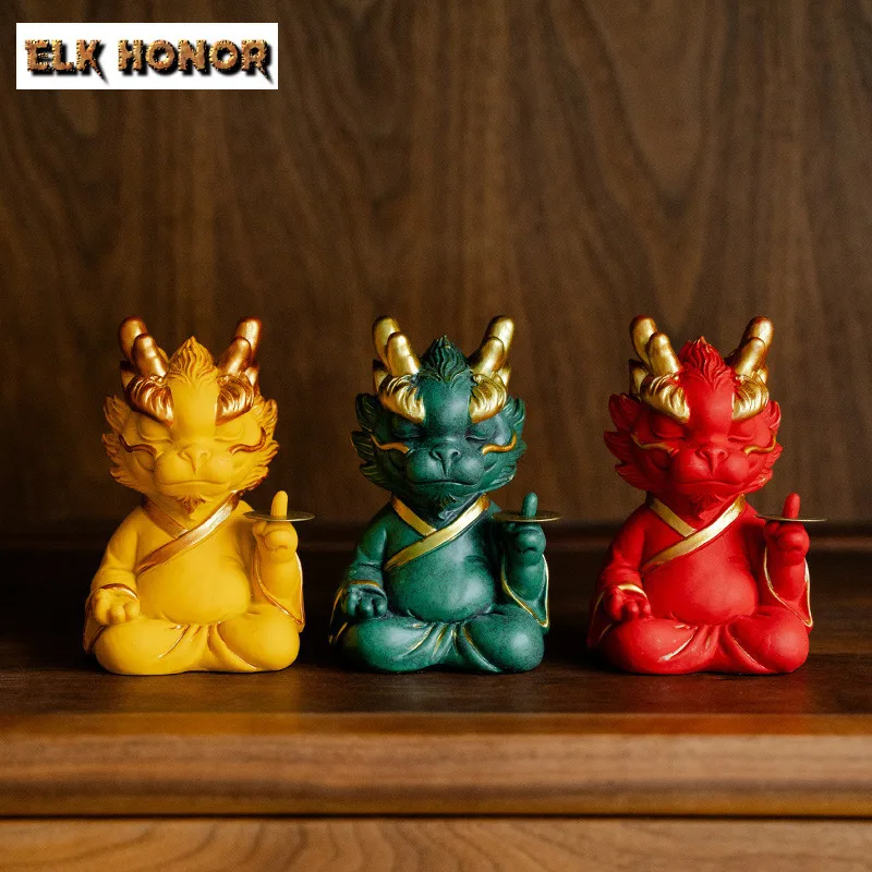 Green Sandstone Auspicious Dragon Tea Pet Zen Ceramic Lucky Decoration Luxury Tea Figurine Chinese Teaware Set Collection Gifts