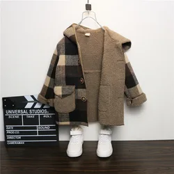 Boys Coat Jacket Outwear Tops Cotton 2022 Vintage Thicken Plus Velvet Winter Autumn Plus Size Overcoat Children's Clothes