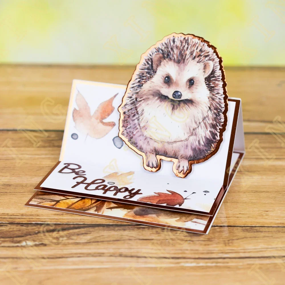 New Metal Cutting Dies Hedgehog Kitten Good Sentiments Cut Die Mold Card Scrapbooking Paper Craft Knife Mold Blade Punch