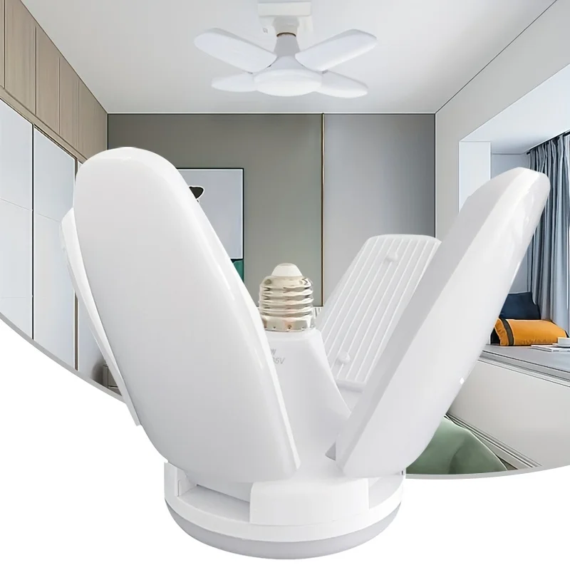 1pc High Brightness LED Leaf Light E27/E26 Transformable LED Garage Ceiling Light 28W 6500K Daylight White Bedroom Dining Room