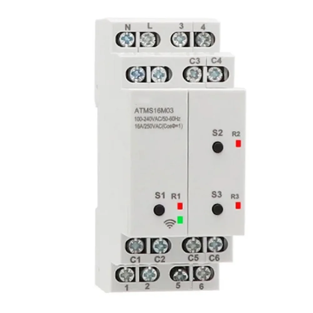 1Pc For Tuya WiFi 3 Smart Timer Switch 16A Remote Voice Control Circuit Breaker With External Switch Support White