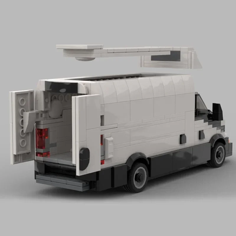 Model pojazdu miejskiego transportu, klocki konstrukcyjne Moc, biały ciężarówka, klocki technologiczne, prezenty, zabawki świąteczne, zestawy DIY, montaż