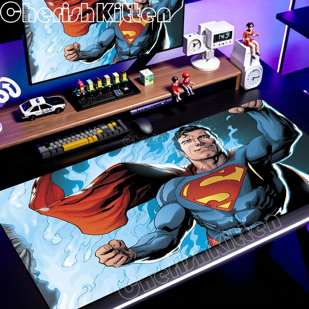 Alfombrilla de ratón S-Superman, alfombrilla de goma para ordenador portátil Xxl, alfombrilla de ratón genial para portátil, accesorios para juegos de ordenador, alfombrilla de escritorio con base de goma