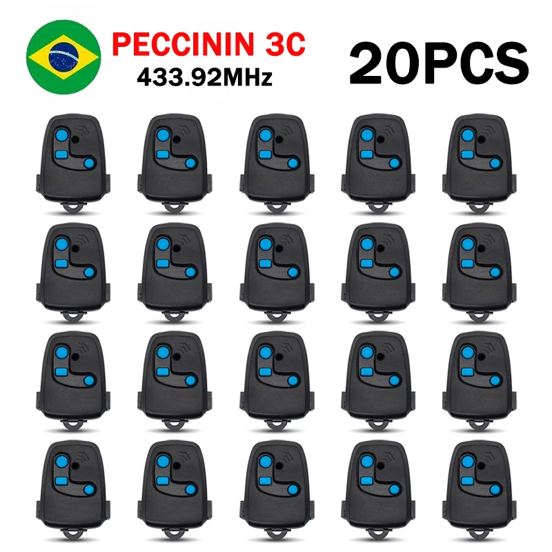 

20PCS PECCININ TX 3C With Clip Remote Control 433.92MHz Garage Wireless Door Opener PECCININ TX 3C Garage Command Transmitter