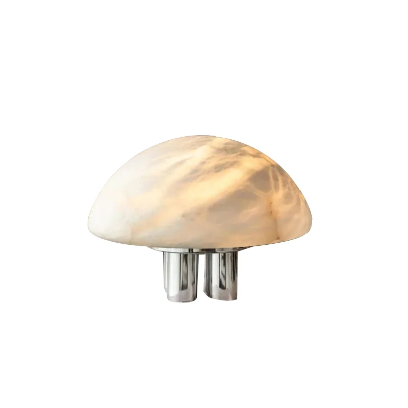 Retro style Chinese LED light source bedroom living room decoration marble stainless steel