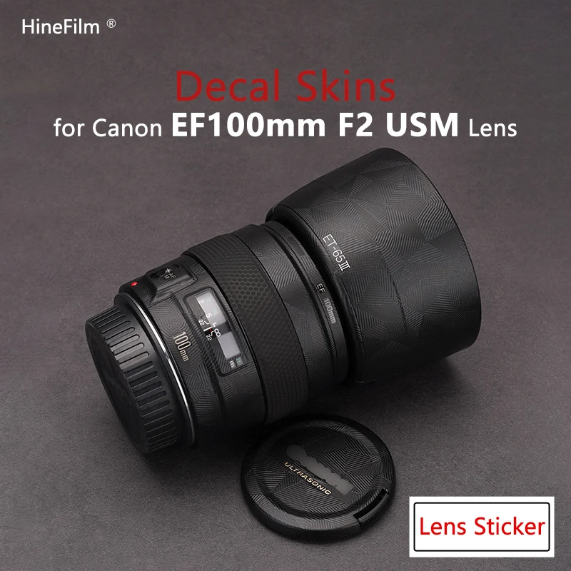 Hinefilm Skin for Canon EF100 F2 Lens Decal Skin for Canon EF 100mm f/2 USM Lens Stickers 100F2 Anti-scratch Wrap Cover 100 f2