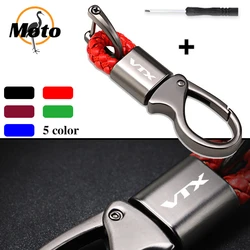 For HONDA VTX1300 VTX1800 VTX 1300 1800 Accessories Custom LOGO Motorcycle Braided Rope Keyring Metal Keychain