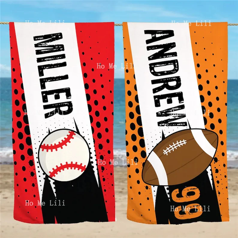 Sports Ball Personalized Kids Beach Towel