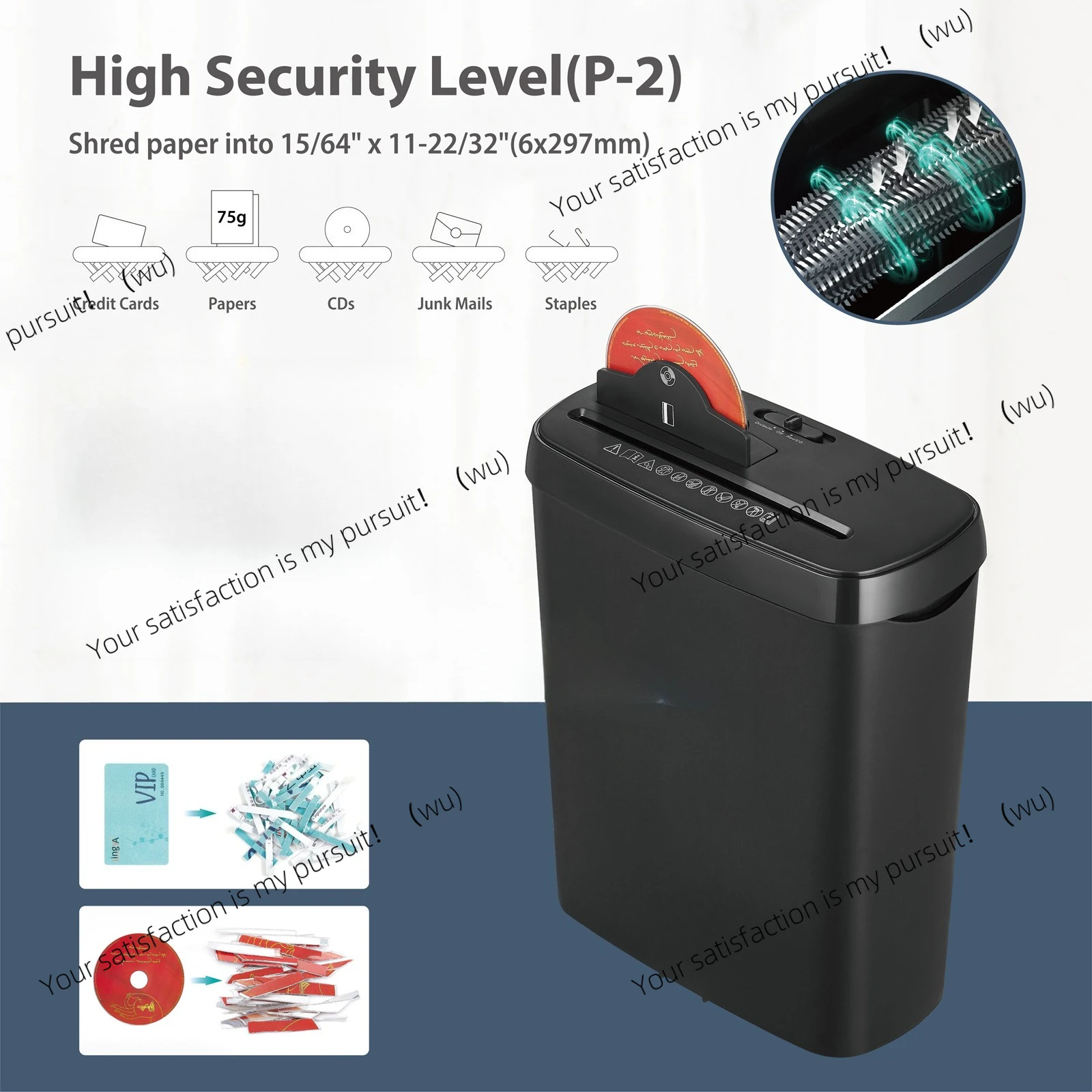 

Shredder office 12L large capacity electric small strip 2 grade household 8 sheets of shredded paper