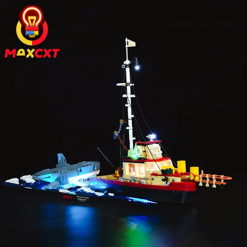 MAXCXT LED 조명 세트 21350 JAWS DIY 장식 램프 배터리 박스 포함(레고 빌딩 블록 세트는 포함되지 않음) )