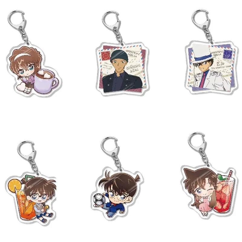 Detective Conan-themed Kudou Shinichi Anime Keychain Students Fan Gift Bag Charms Key Chain Pendant Ornament Key Ring Fashion