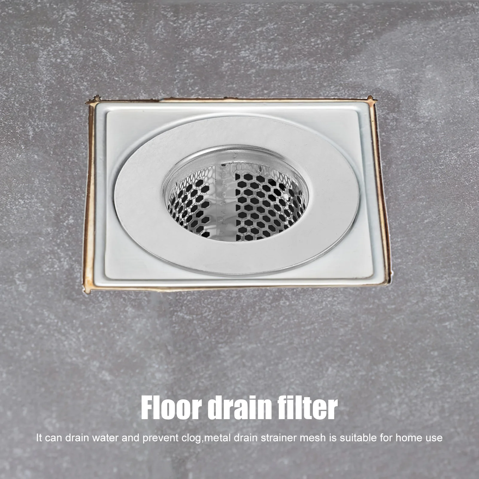 

2Pcs Floor Drain Strainer Mesh Metal Filter Net Hair Catcher Shower Drain Cover Anti-Clog Stainless Steel Sewer